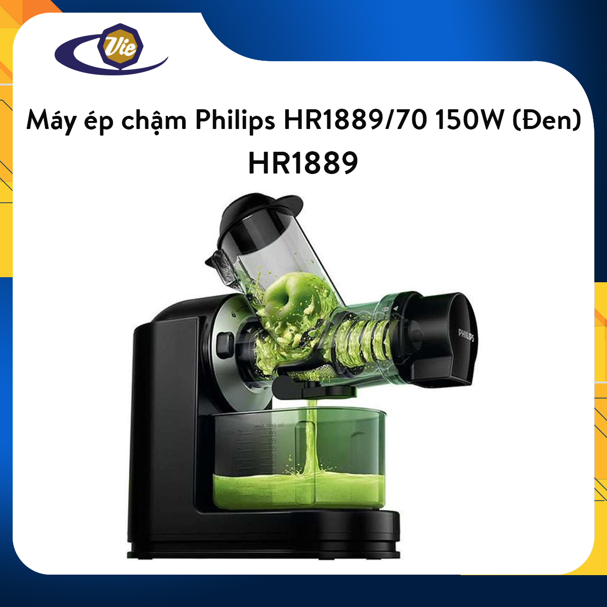 [Trả góp 0%]Máy ép chậm Philips HR1889/70 150W (Đen)