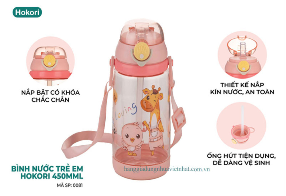 BÌNH NƯỚC TRẺ EM HOKORI 450ML - 700ML