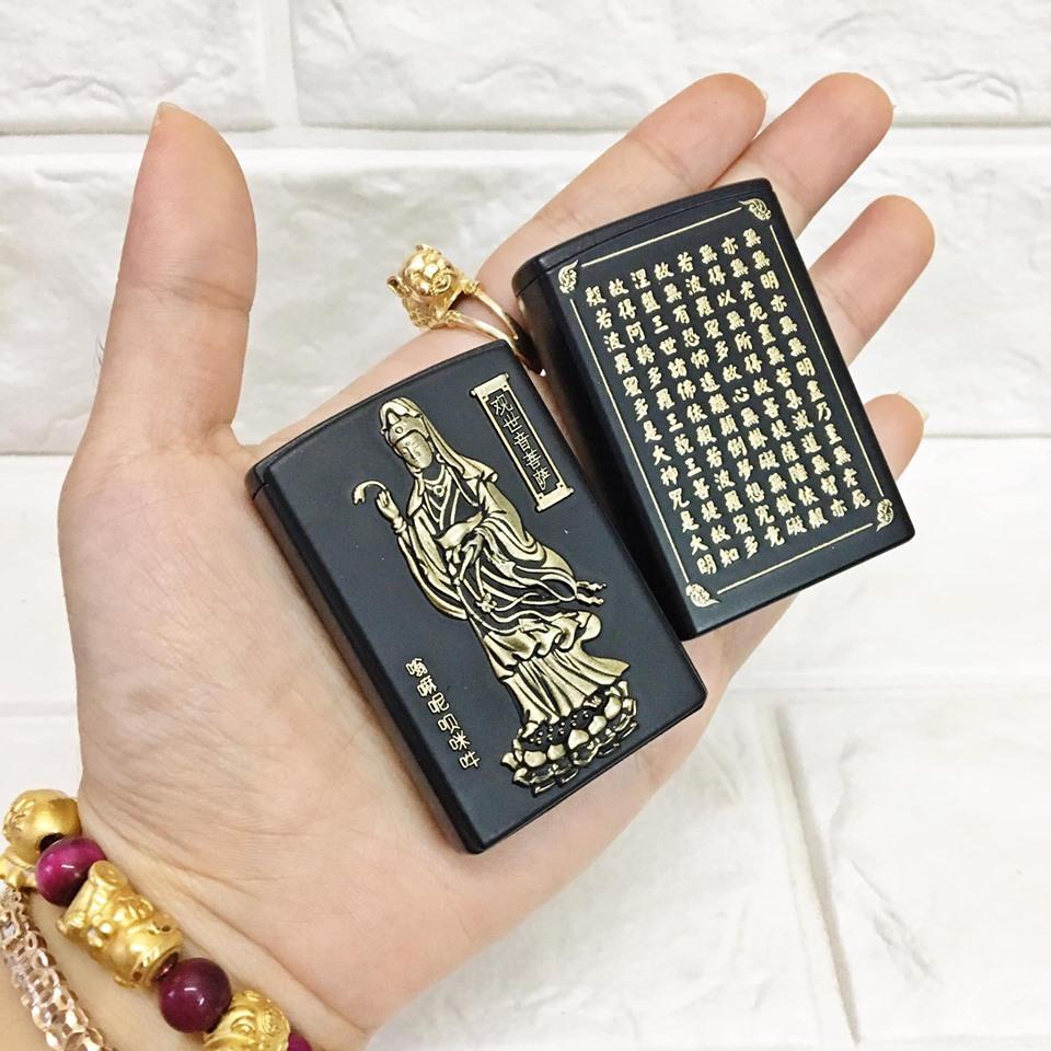 BẬT LỬA KHÈ HÌNH PHẬT NỔI ÁNH KIM (KIM LOẠI) - (XÀI GAS)