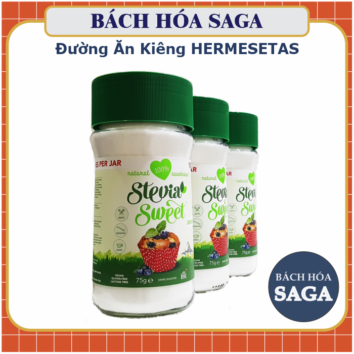[HÀNG CHÍNH HÃNG] ĐƯỜNG ĂN KIÊNG HERMESETAS  Stevia Lọ 75g