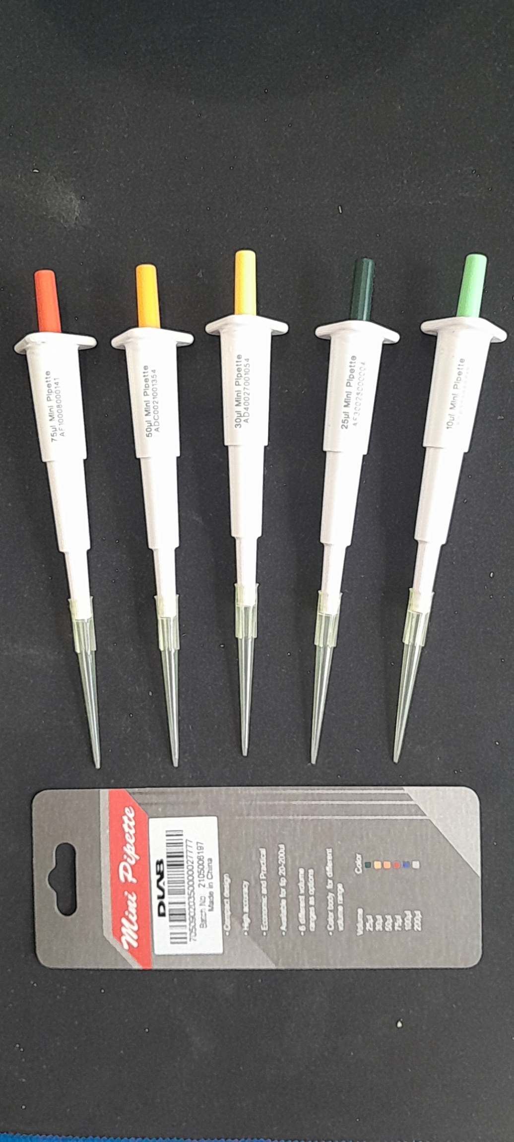 Mini Pipet 10 uL/25 uL/30 uL/50 uL/75 uL