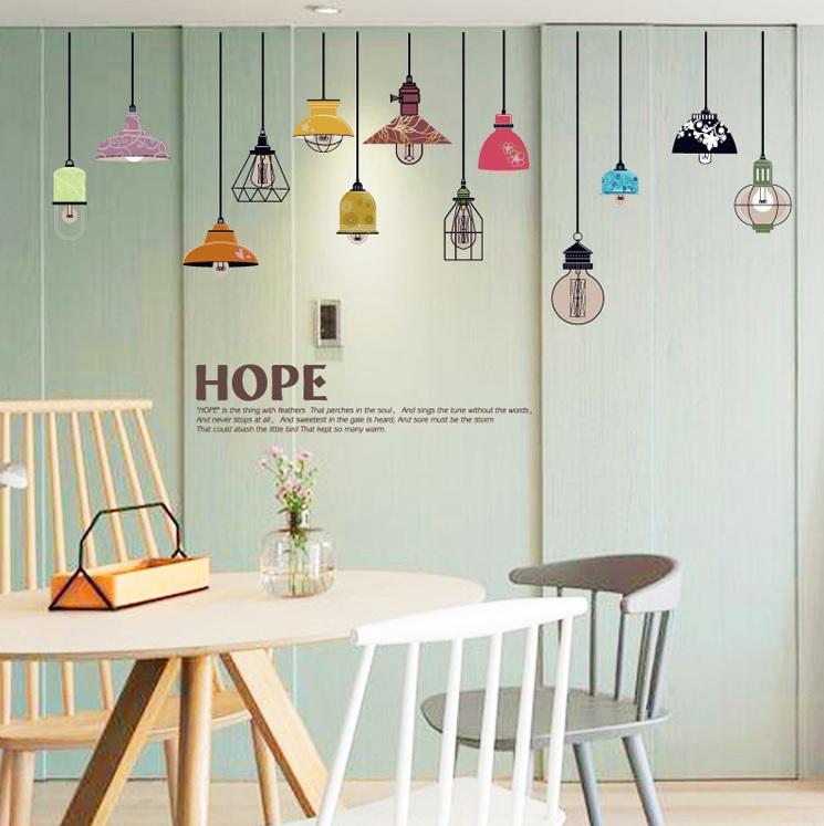 Decal dán tường Đèn nhiều màu- P28-Scenedecal-Framedecals