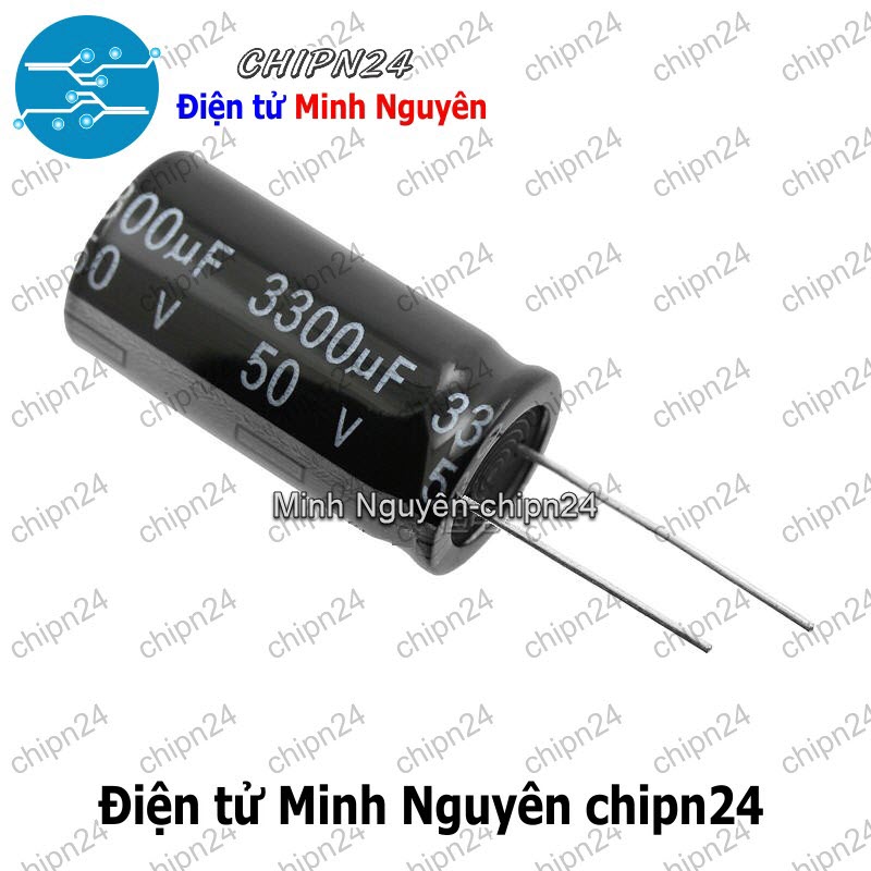 [3 con] (F260) Tụ hóa 3,300uF 50V Đen (18x35mm) (3300uF 50V) - HH001666