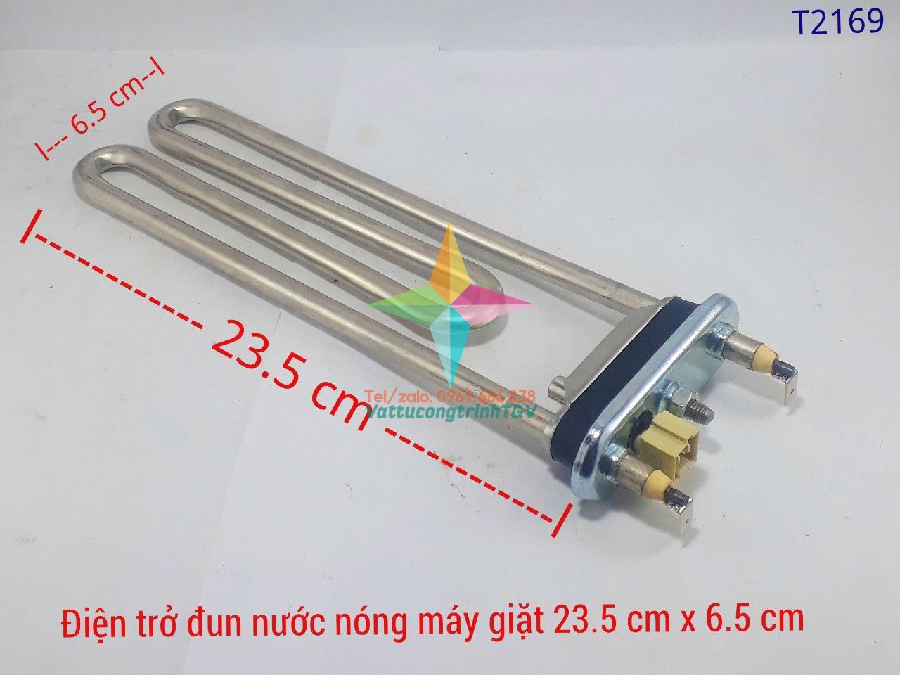 Điện trở đun nước nóng máy giặt có cảm biến KT: 23.5cm x 6.5cm
