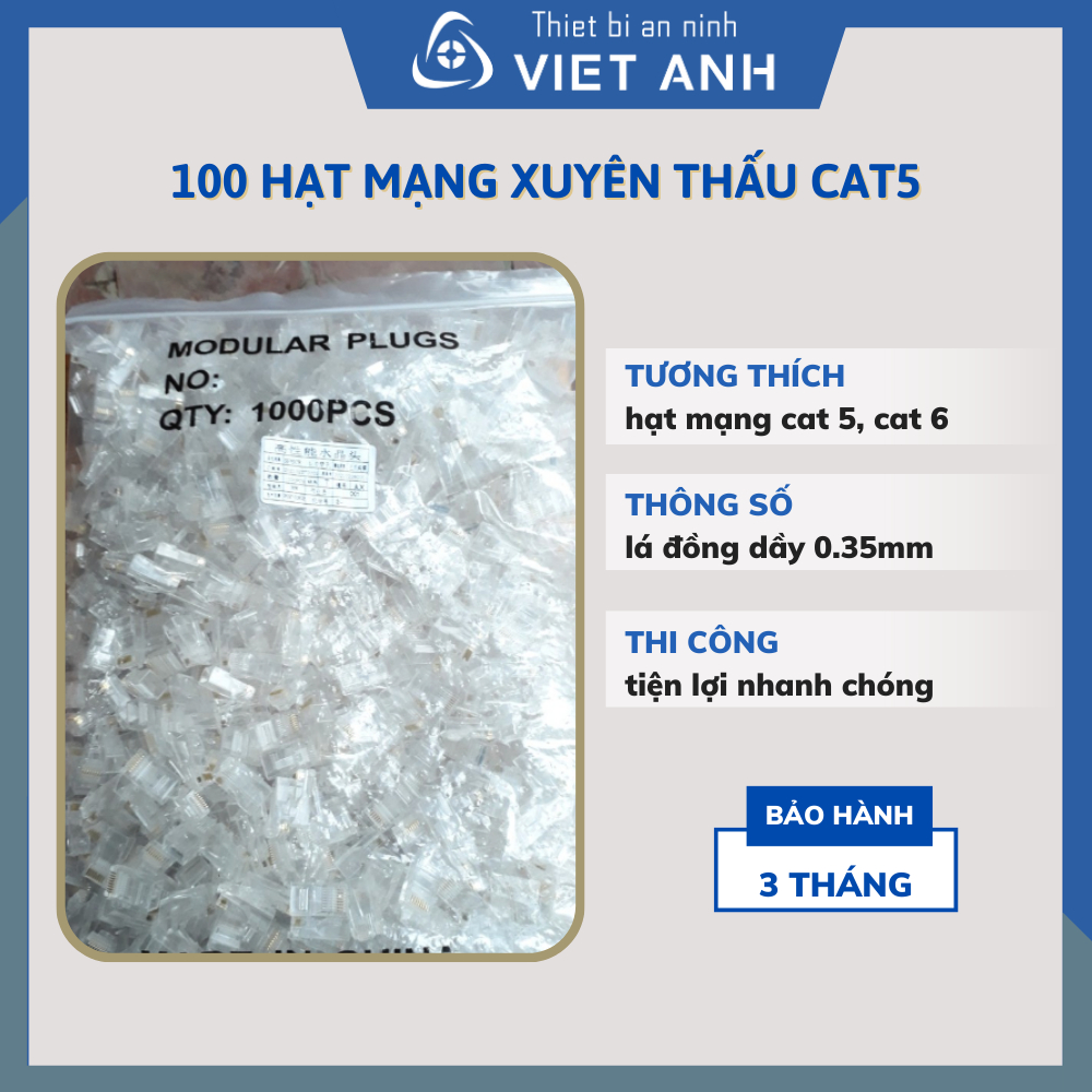 100 Hạt mạng xuyên thấu cat5 loại cực tốt
