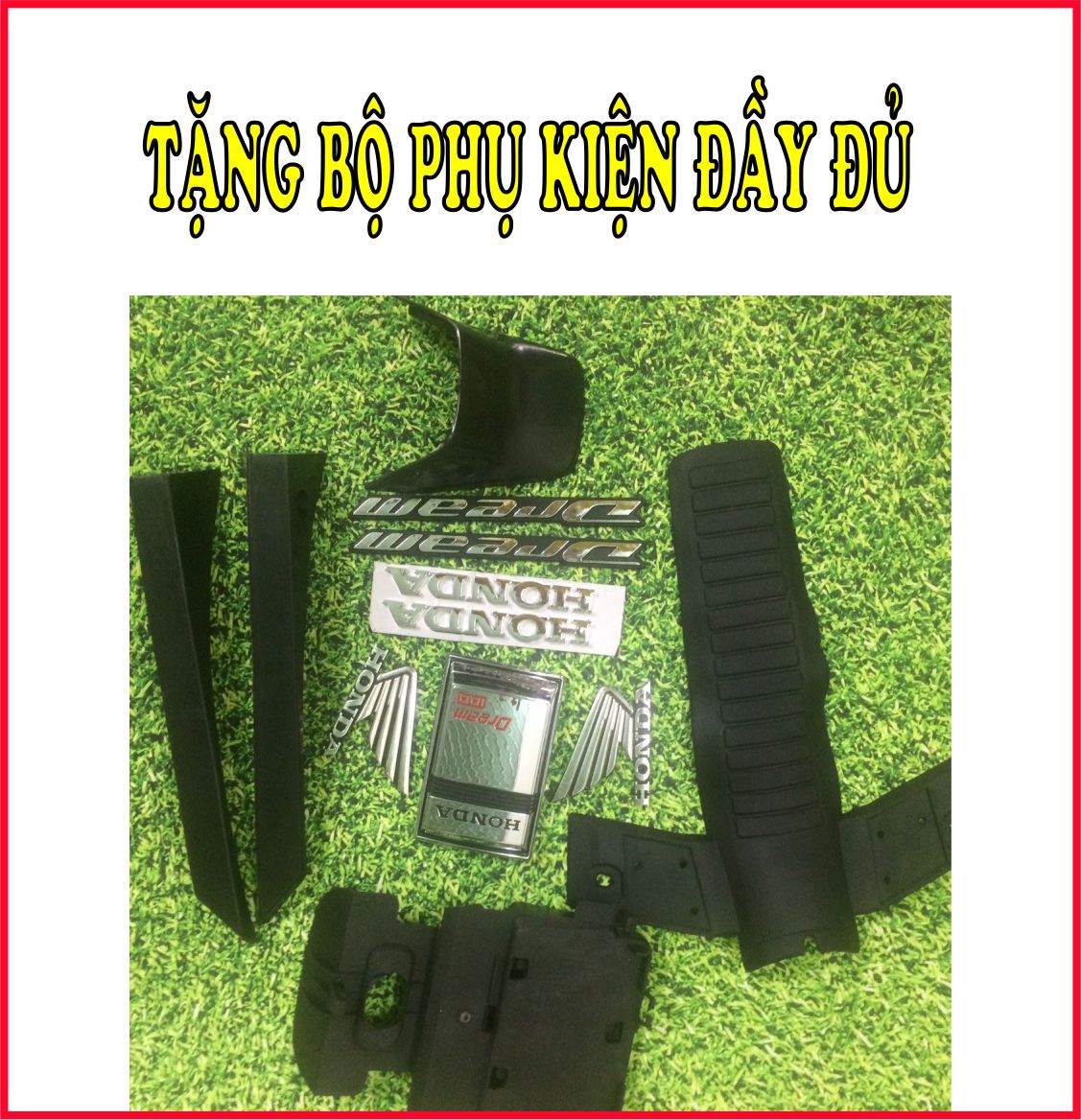 Bộ nhựa dàn áo xe dream ii - dream việt - thái - tàu màu đen bóng - lzd-gp-2949
