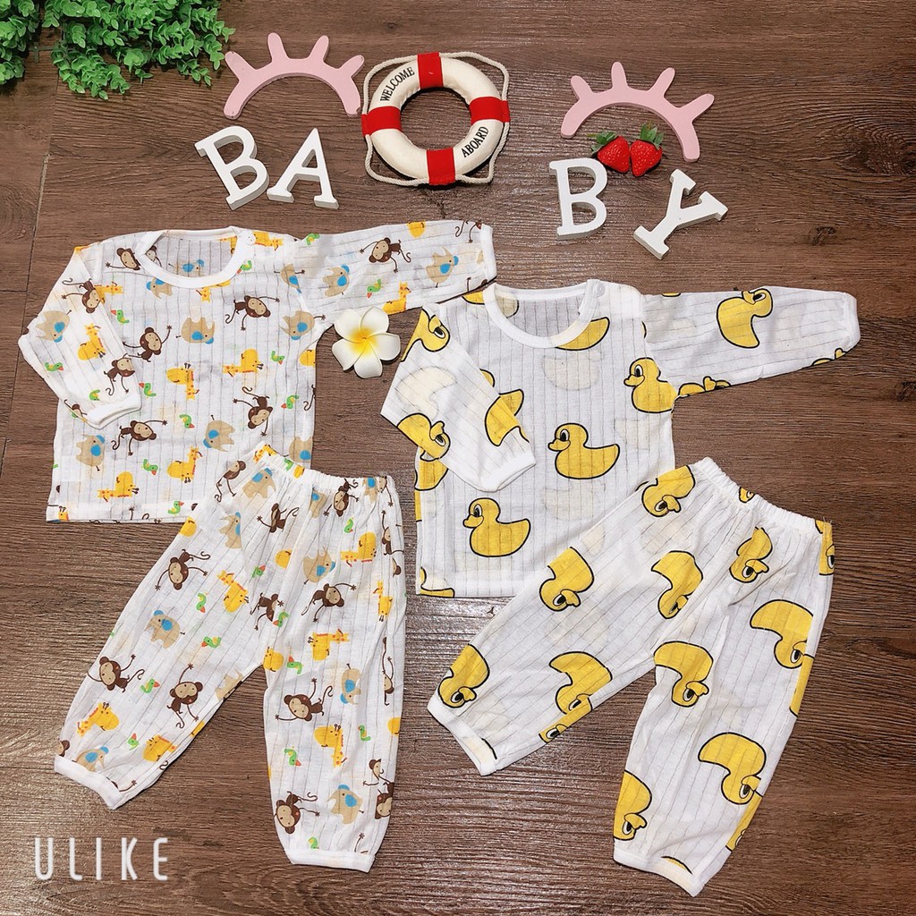 Bộ cottong giấy dài tay cho bé