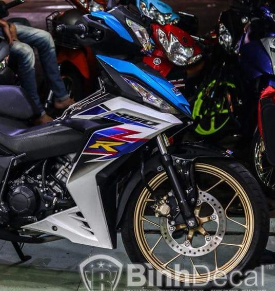 Tem Rời Winner R V1 Dán Xe Trắng Xanh