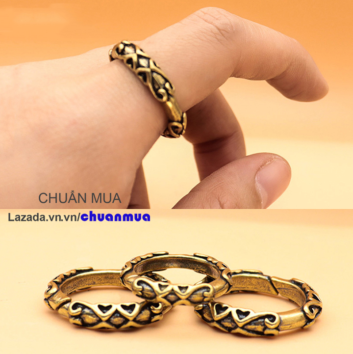 Ancient Chinese Style Bronze Keyring, Key Chain Ring, Men's Ring (24mm, 28mm,...)