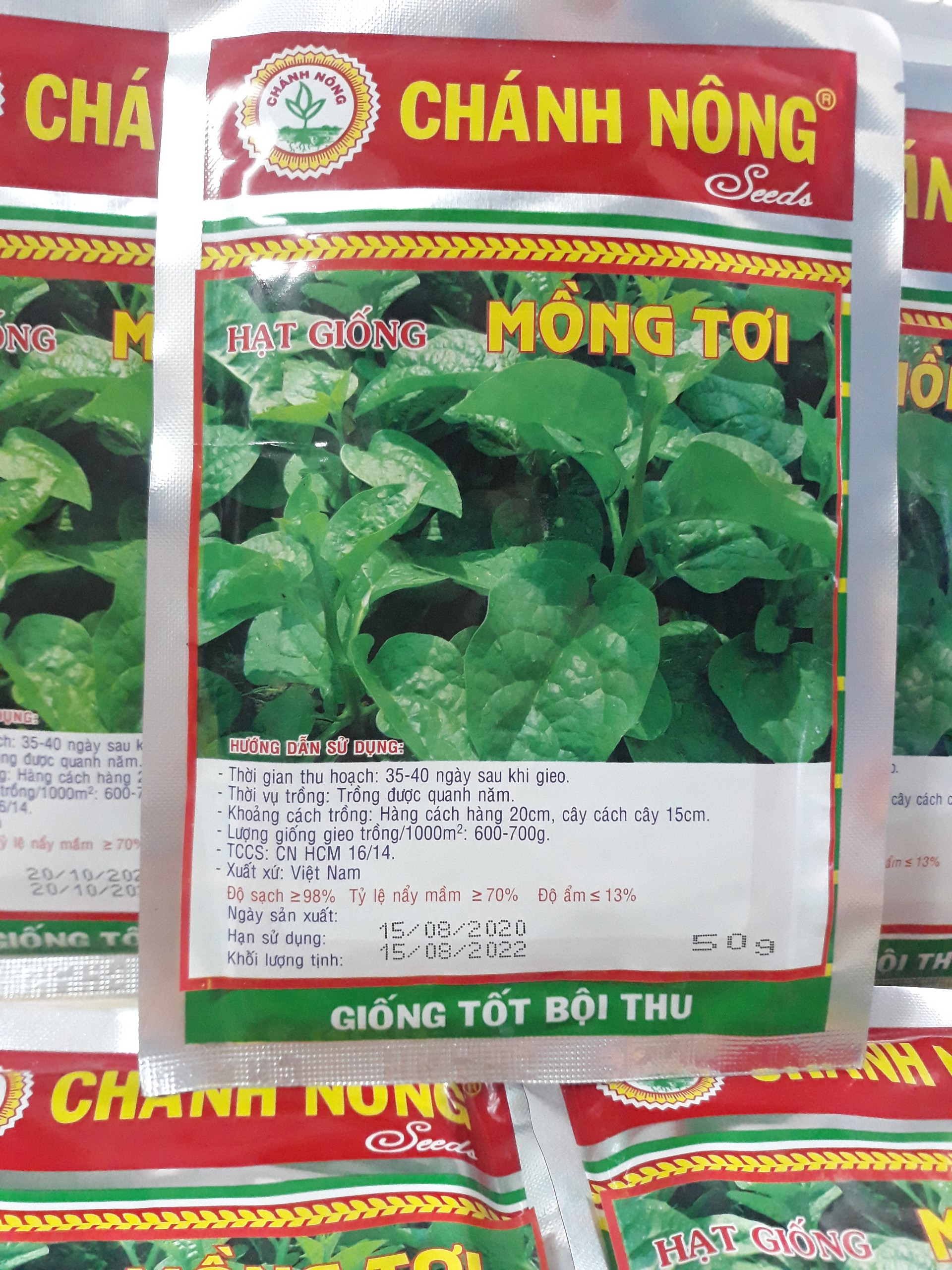 Hạt giống Mồng Tơi 50gr