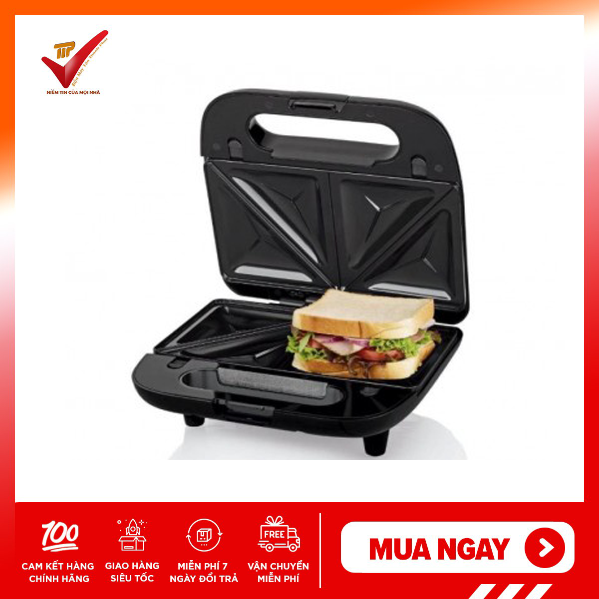 [Voucher 7% Max 800K] Kẹp nướng sandwich TIROSS TS514
