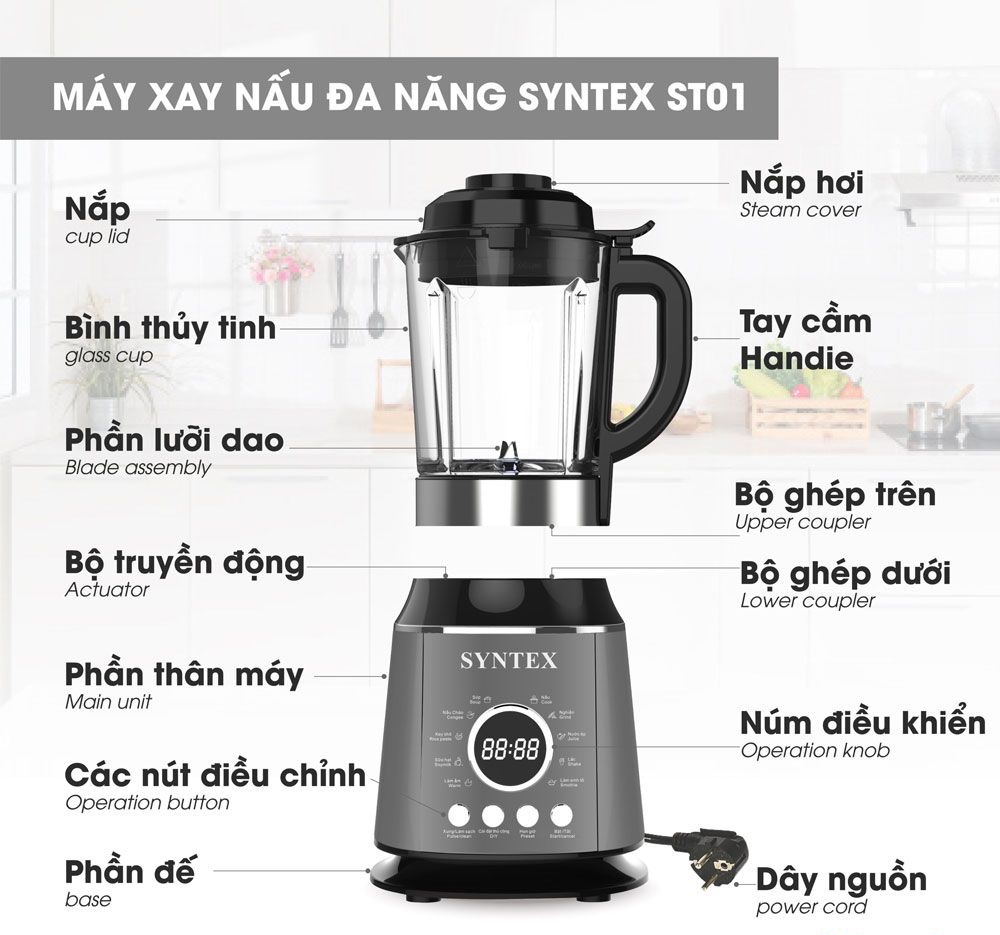 Máy Xay Nấu Đa Năng SYNTEX ST01  (máy làm sữa hạt)
