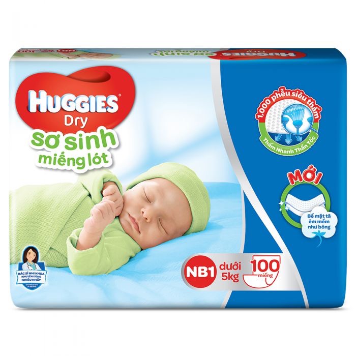 Miếng lót sơ sinh Huggies số NB1 100