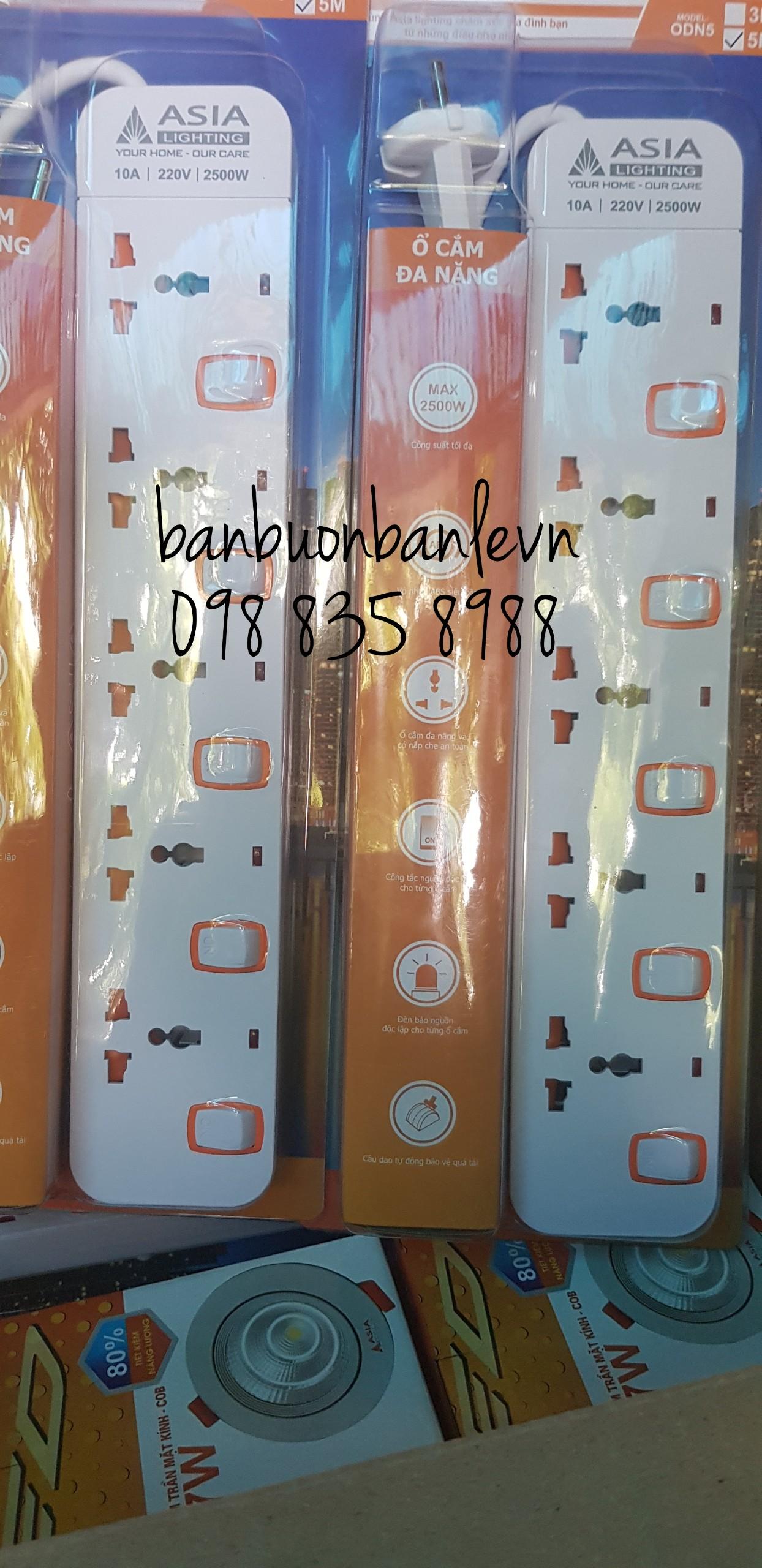Ổ cắm điện 5  lỗ 3 chấu dây 5m ASIA