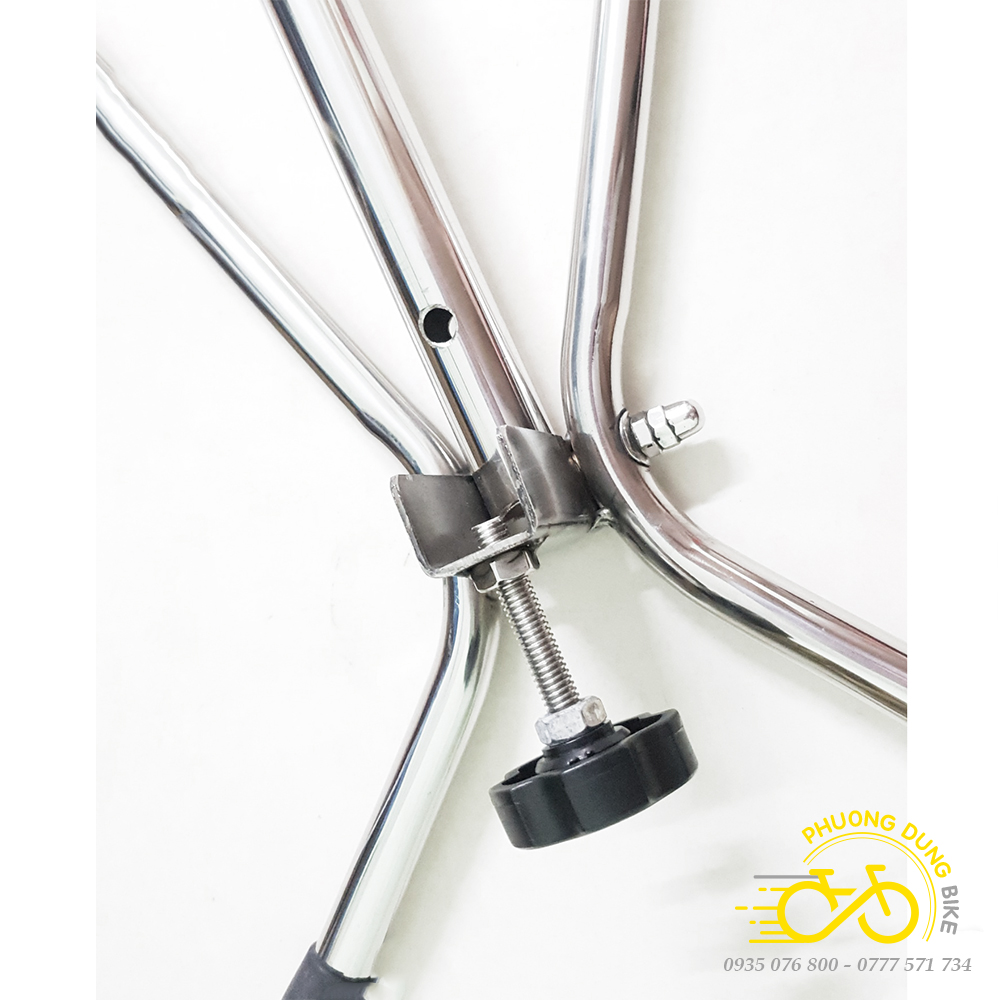 Chân chống xe đạp dựng bên 2 móc INOX