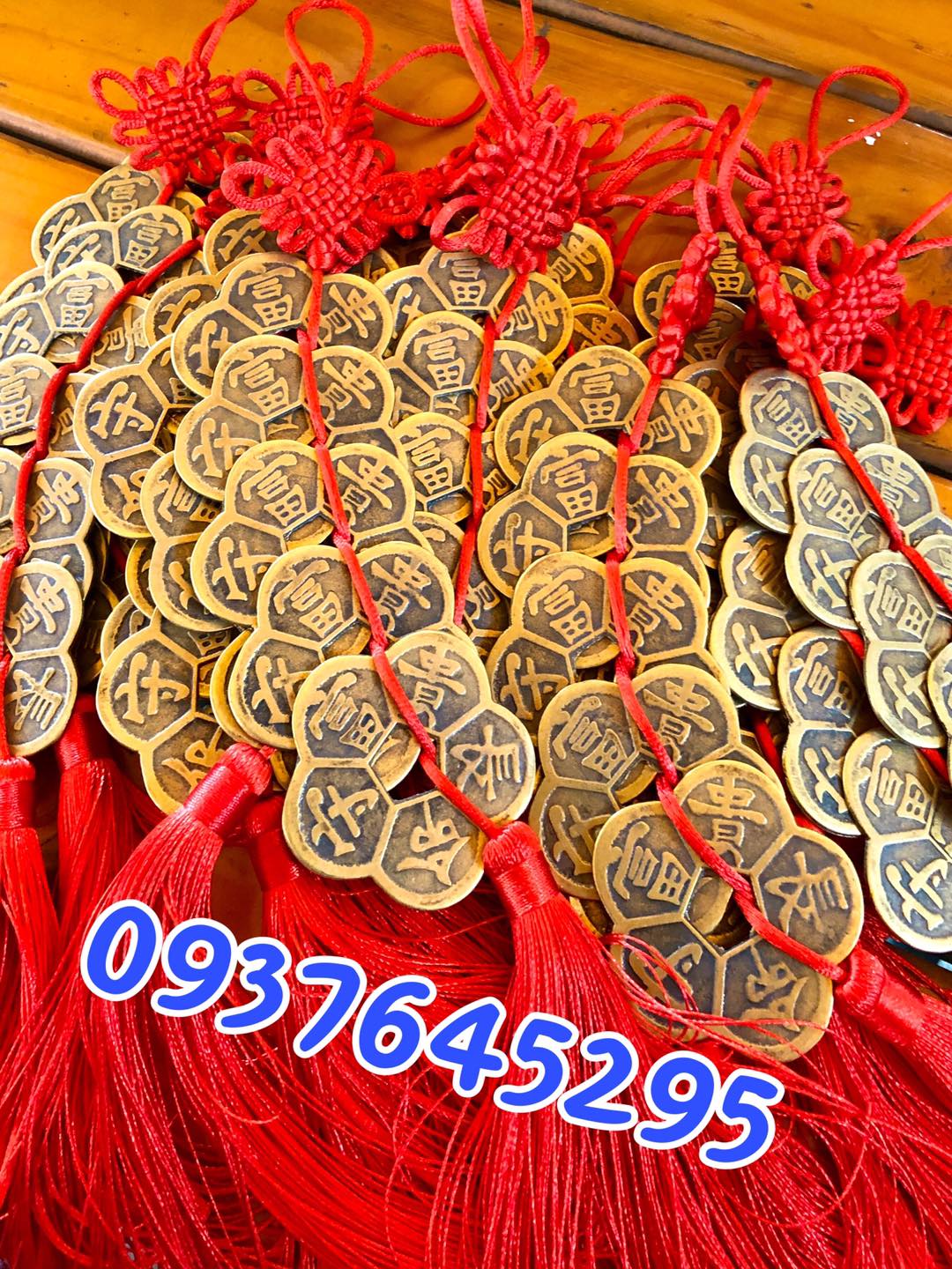 Dây ngũ phúc hoa mai (5 đồng xu hoa mai) cát tường chiêu lộc