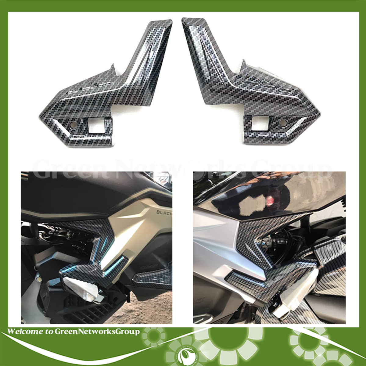 Ốp gác chân sau Carbon xe Air blade 2020 Greennetworks