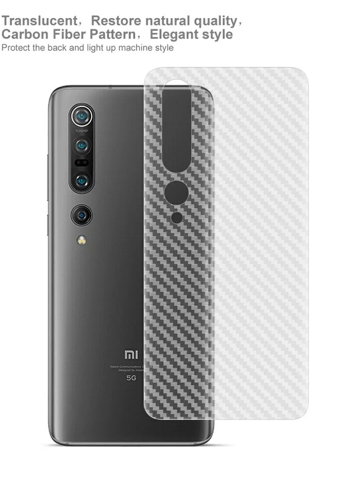 Dán lưng Carbon Xiaomi Mi 10 vân caro chống mồ hôi