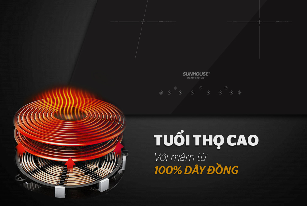 Bếp điện từ đôi Sunhouse SHB-DI01