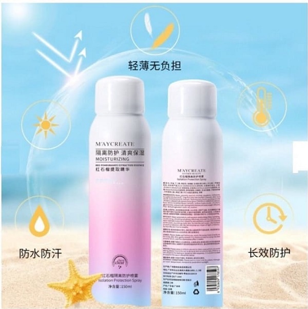 Xịt Chống Nắng Và Làm Trắng Da Maycreate (Chai 150ml)