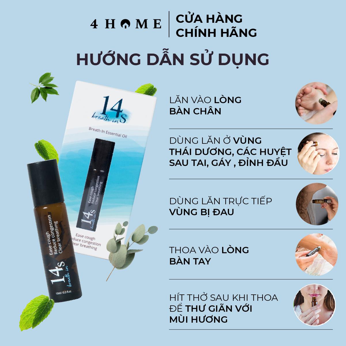 Tinh Dầu Lăn 14s - Breath In (10ml)
