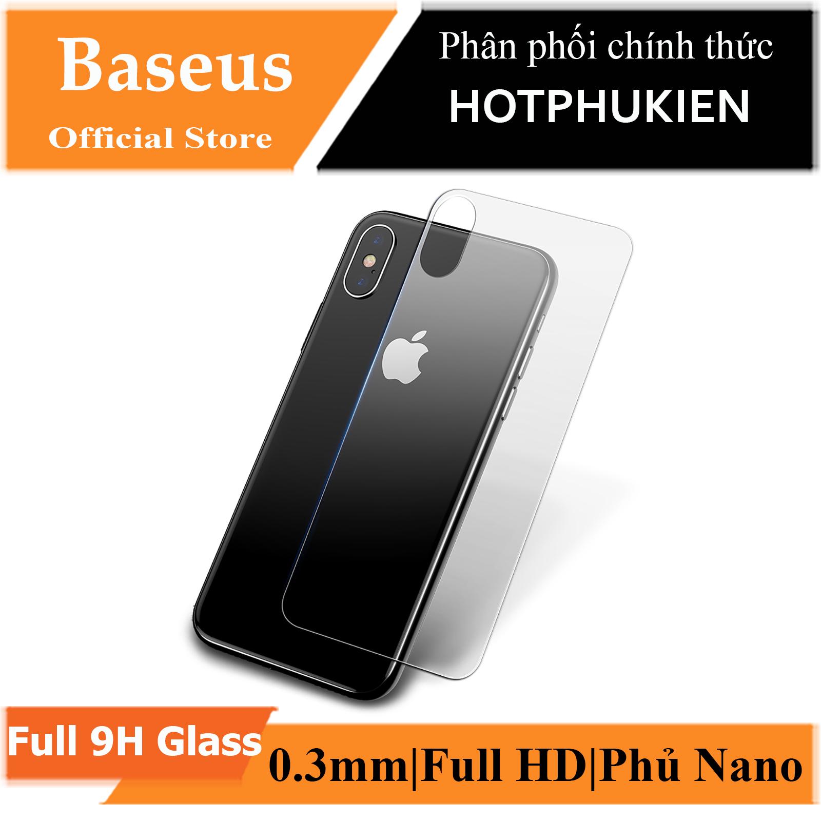Miếng dán kính cường lực mặt sau lưng cho iPhone X / Xs hiệu BASEUS