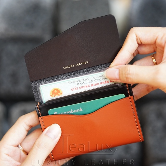 Ví Da Đựng Thẻ Handmade Cao Cấp Lealux Card Wallet