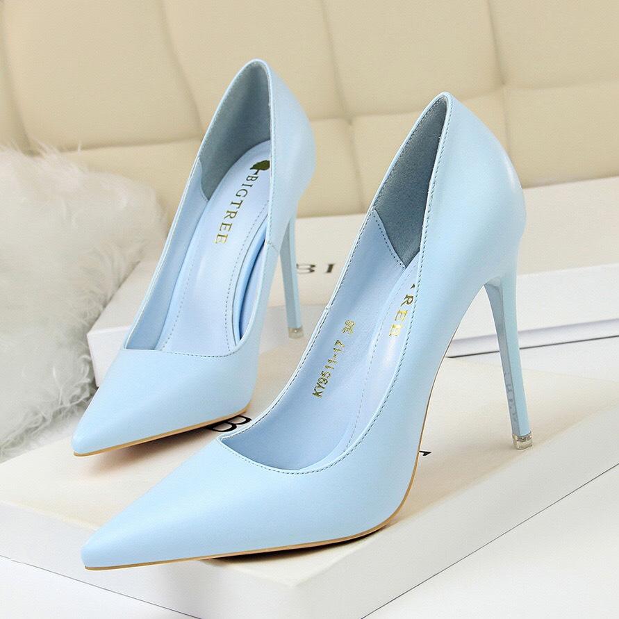 9511-17 high heels Bigtree leather money plain basic, water stick no bubble