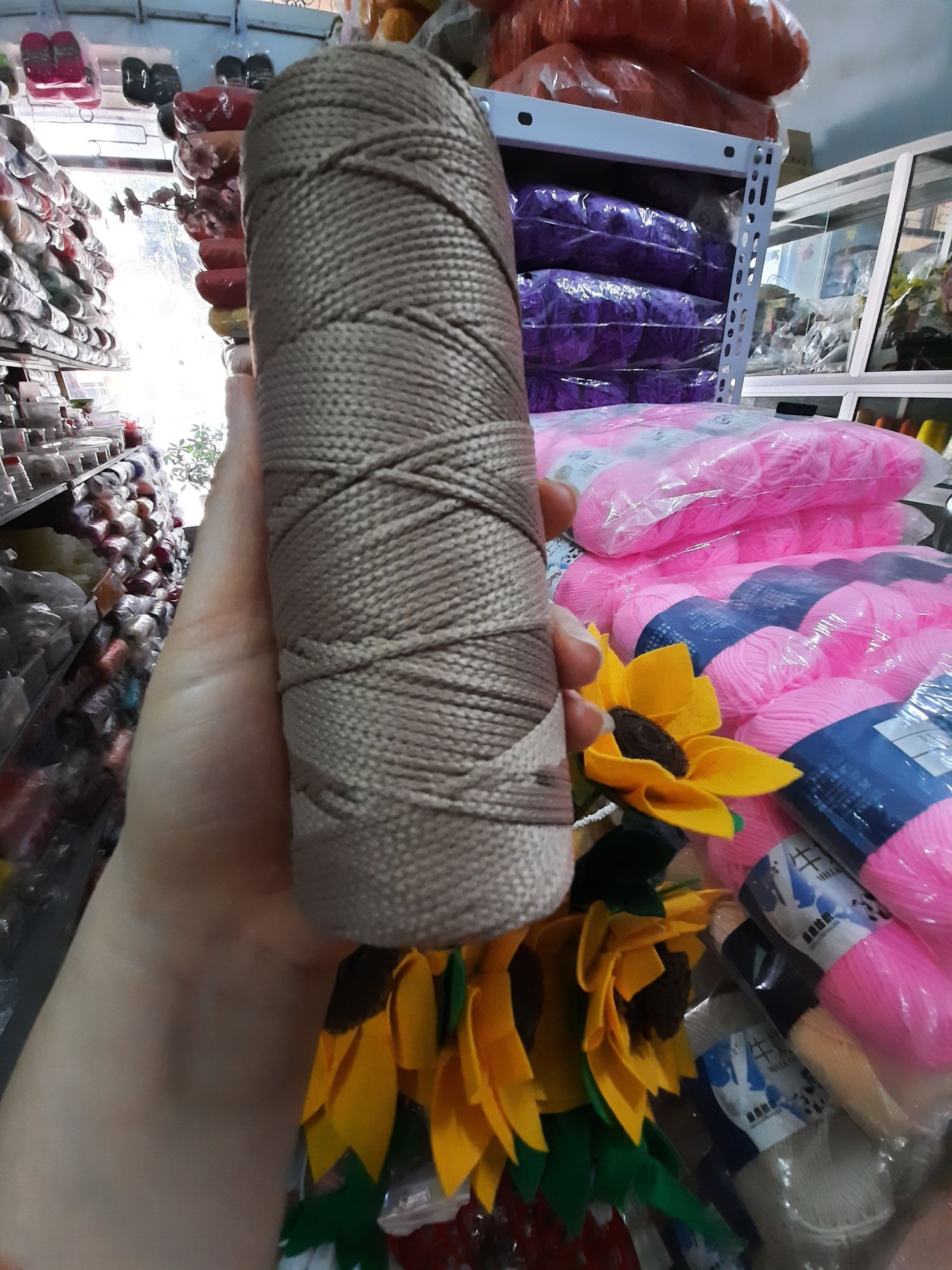 Sợi cotton dệt ( nhắn shop chọn màu)