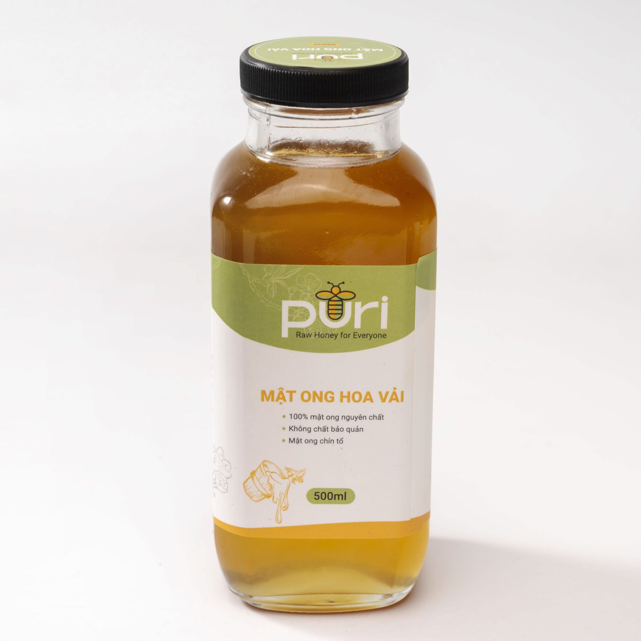 Mật Ong Hoa Vải Nguyên Chất PURI 500ml