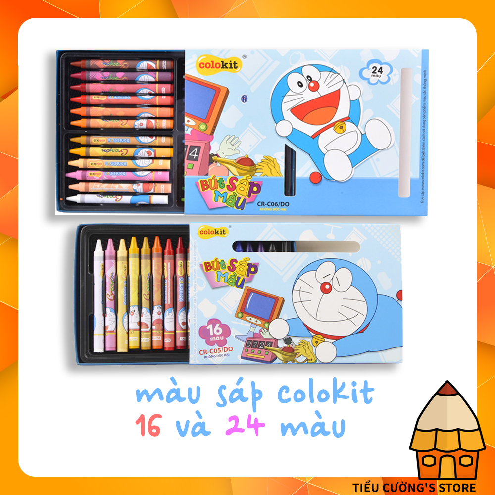 Bút Sáp 24 và 16 màu Thiên Long Colokit Doraemon