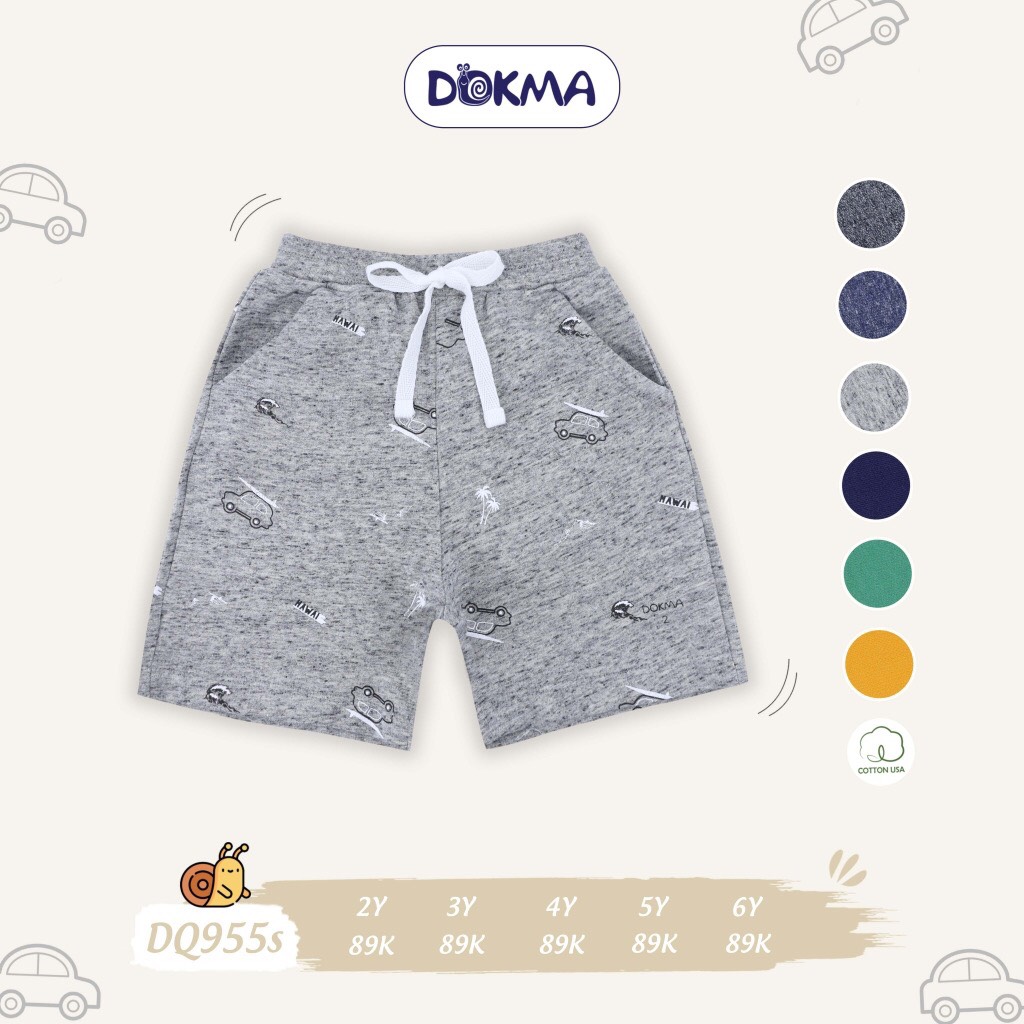 Quần đùi Dokma siêu mềm mát cotton 100% cho bé từ 2-6 tuổi DQ955s