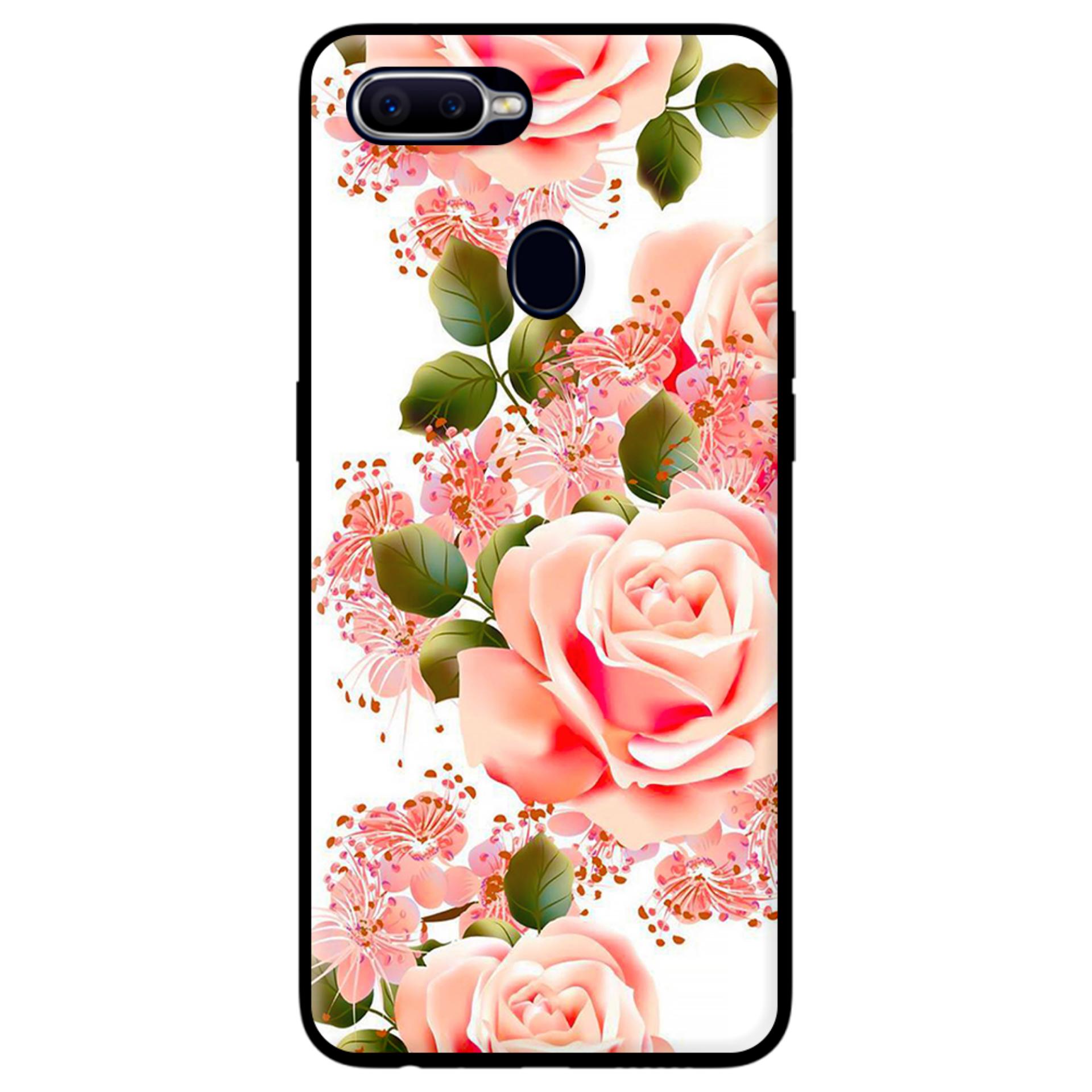 Ốp Lưng Oppo A7 - A5s - A12 - Hoa Hồng Nhạt