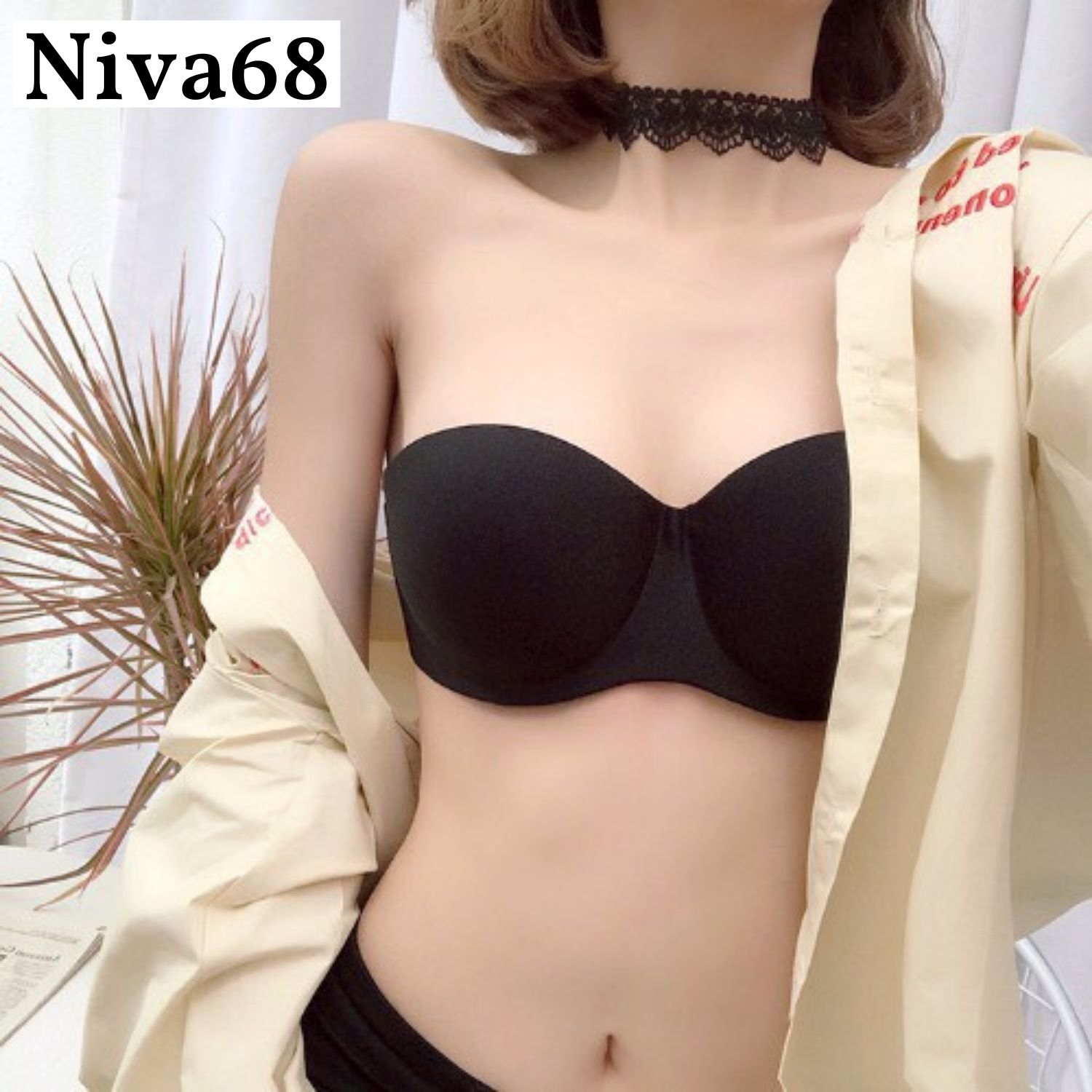Áo ngực không dây nâng ngực Áo ngực cúp ngang hở lưng cao cấp Áo Ngực Chống Tuột