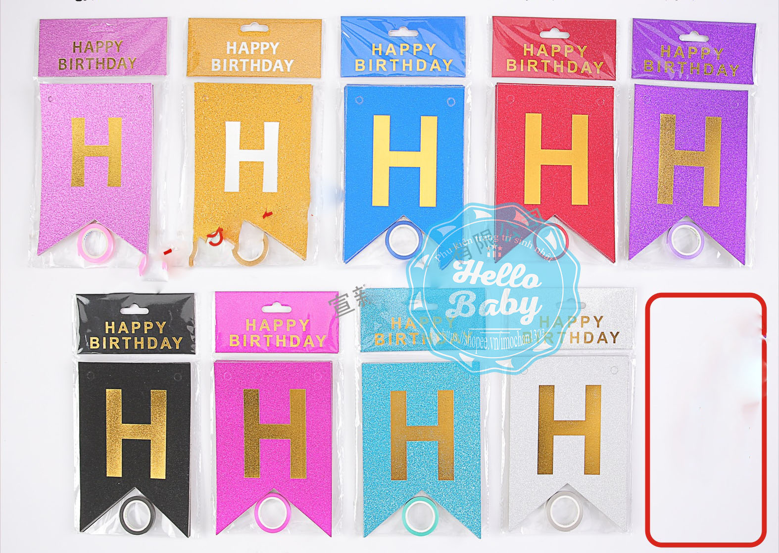 Wire hanging Happy Birthday Letters fish tail by copy paper small