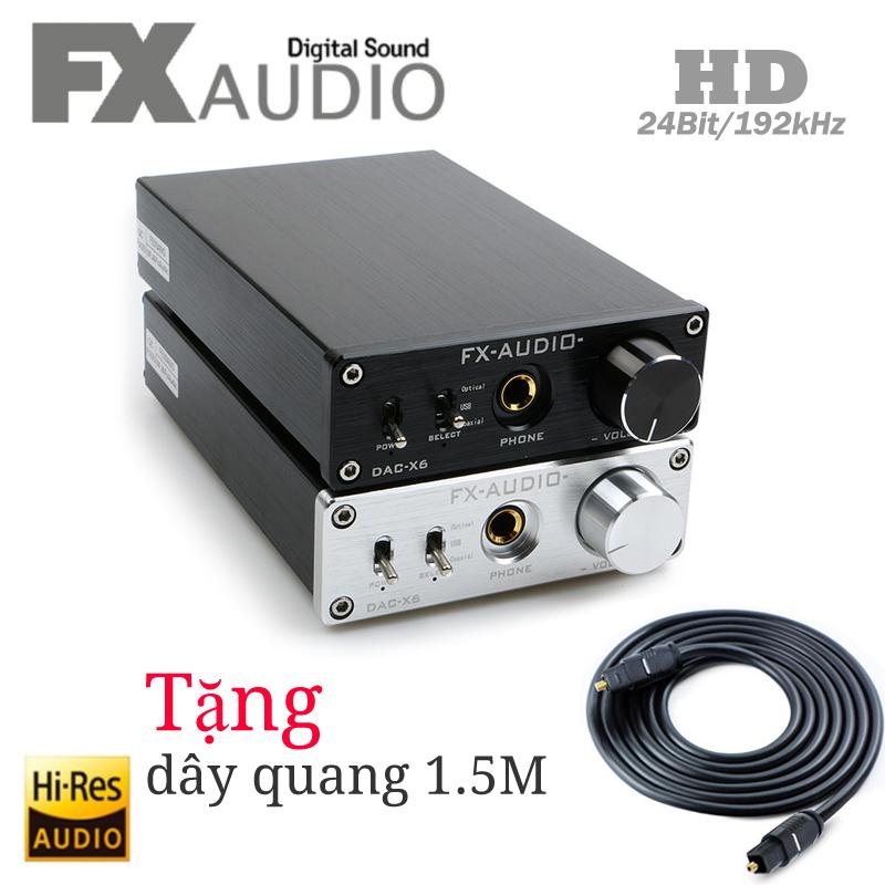 FX Audio X6 DAC nghe nhạc lossless 192Khz/24bit - Tặng dây quang cao cấp 1.5m. DAC giải mã âm thanh.