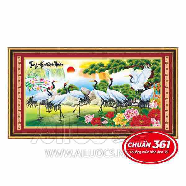 Tranh thêu chữ thập 3D Bát Hạc Đồng Xuân 53298