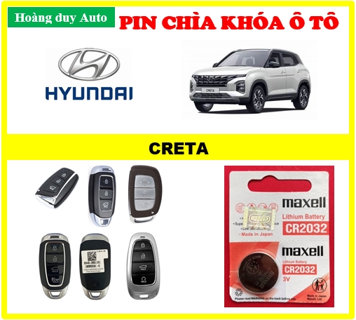 Pin chìa khóa ô tô Hyundai Creta chính hãng sản xuất tại Japan 3V Maxcell