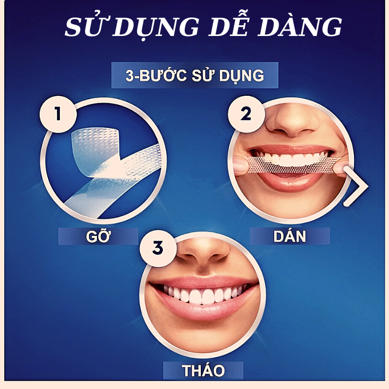 (1 GÓI 7 MIẾNG ) Miếng dán trắng răng chỉ 30 phút 5D TEETH WHITENING STIKER