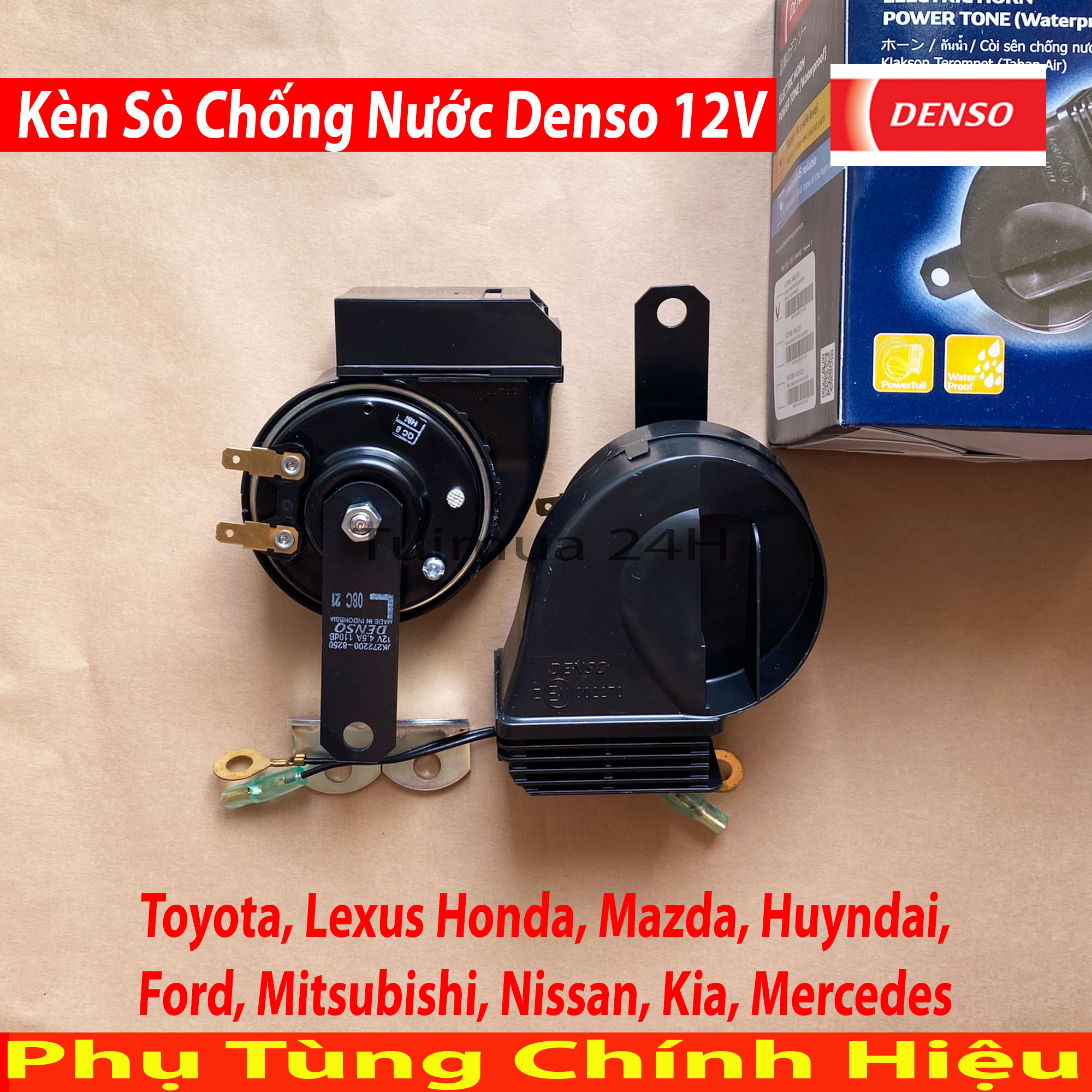 [HCM]Kèn Sò Chống Nước Denso 12V Độ cho Oto và xe máy