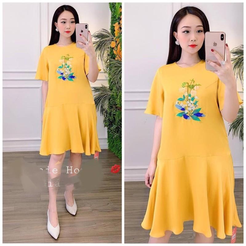 ĐẦM SUÔNG ĐUÔI CÁ THÊU HOA CAO CẤP - MT04