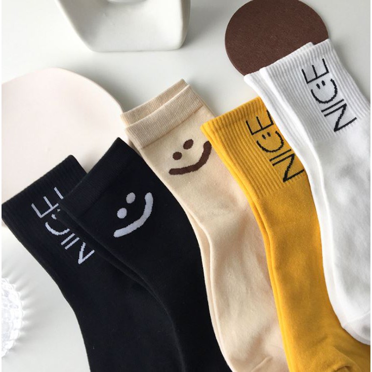 Set 5 Đôi Tất Vớ Cổ Lỡ NICE Nhiều Màu