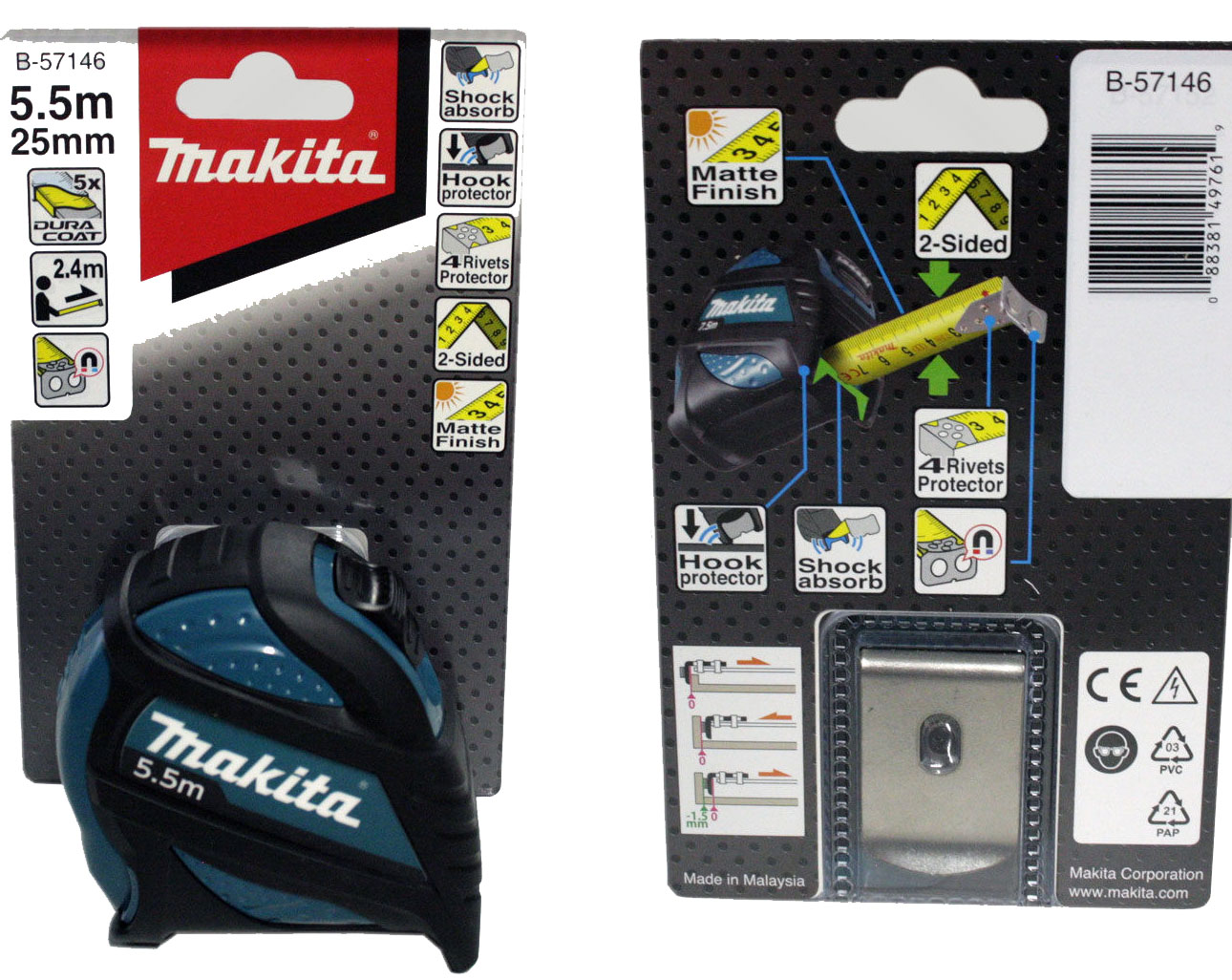 5.5mx25mm thước cuộn thép makita b-57146