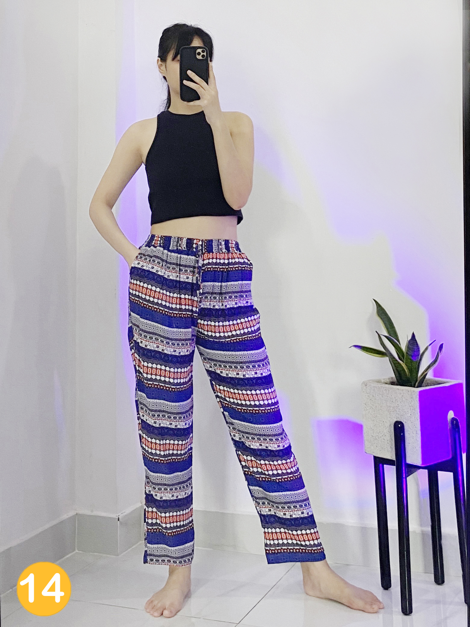 Quần lanh thổ cẩm freesize
