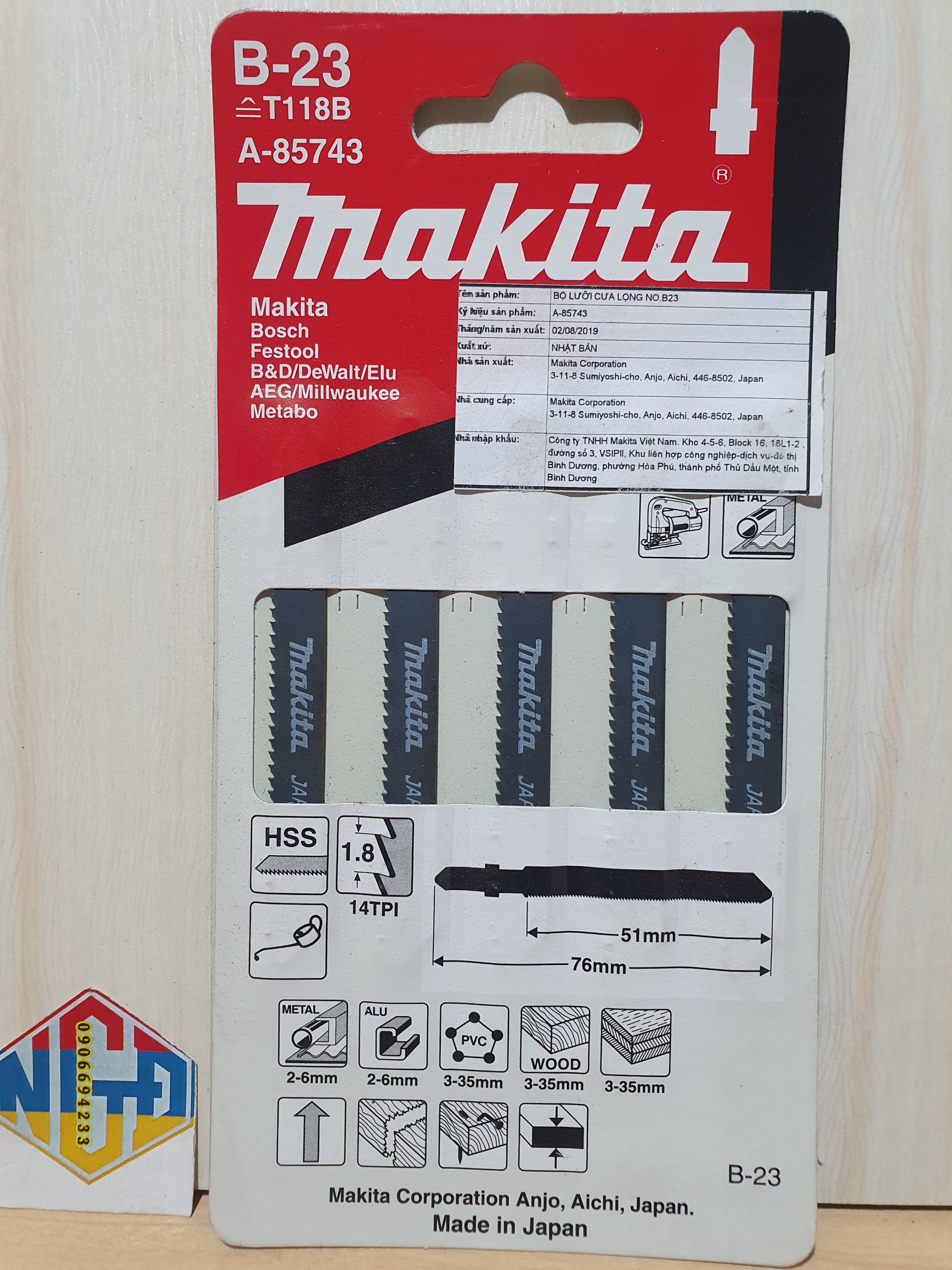 Lưỡi cưa lọng -23 makita a-85743 dùng đa năng