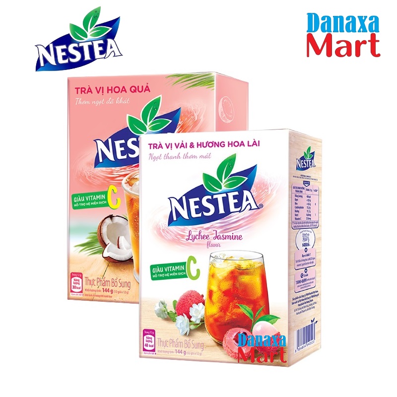 Combo 2 Hộp Trà Nestea Mix vị Hoa Quả và Vải & Hương hoa lài