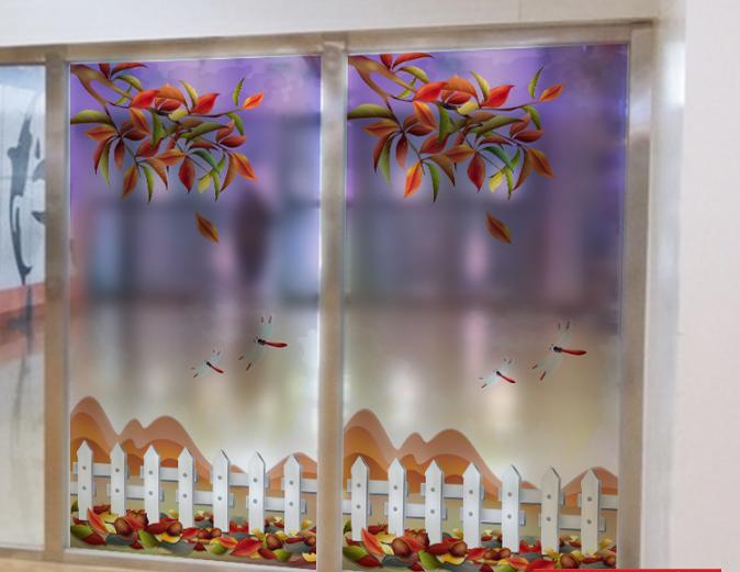 [HCM]Decal Dán Kính Cao Cấp - Cành lá rơi mùa Thu ( 60 X116 )-DK1009