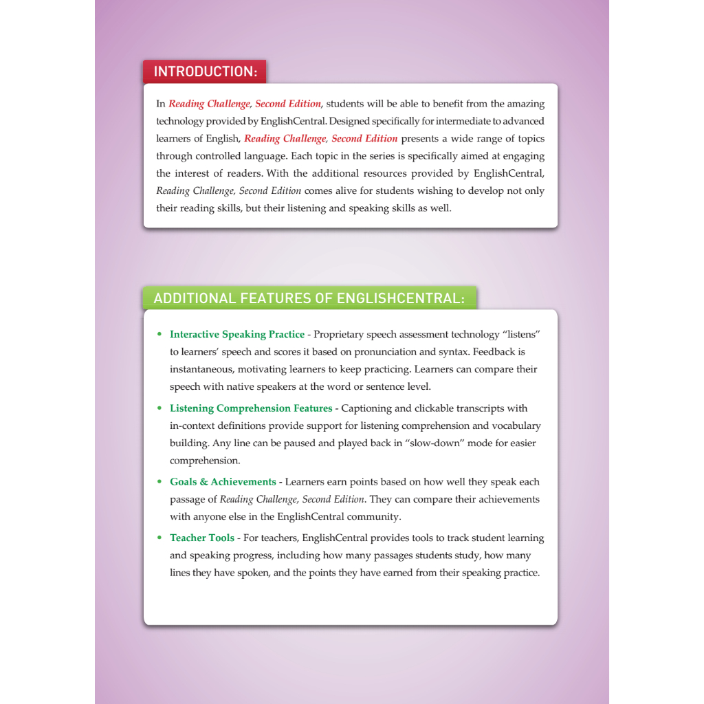 Bộ sách Reading Challenge 3 level ,file nghe được gửi qua mail