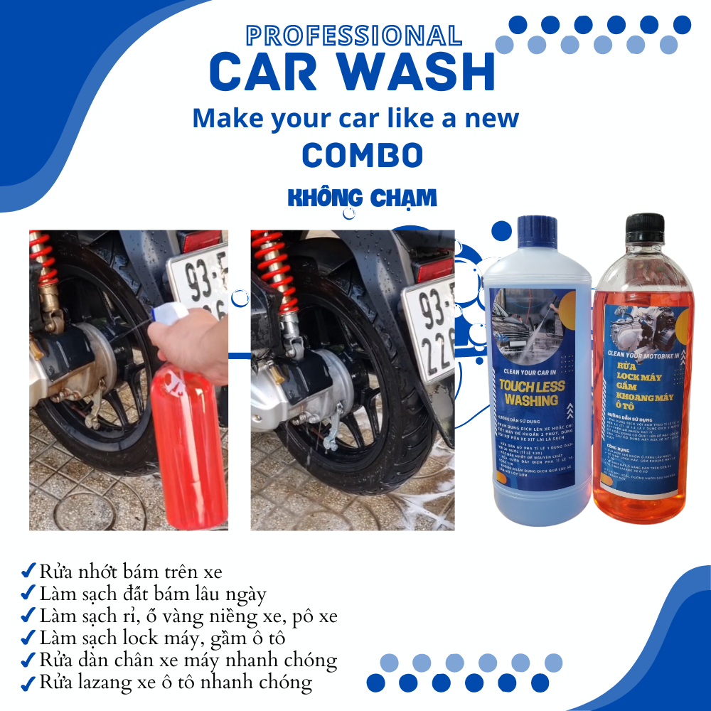 Combo dung dịch rửa xe cũ thành xe mới
