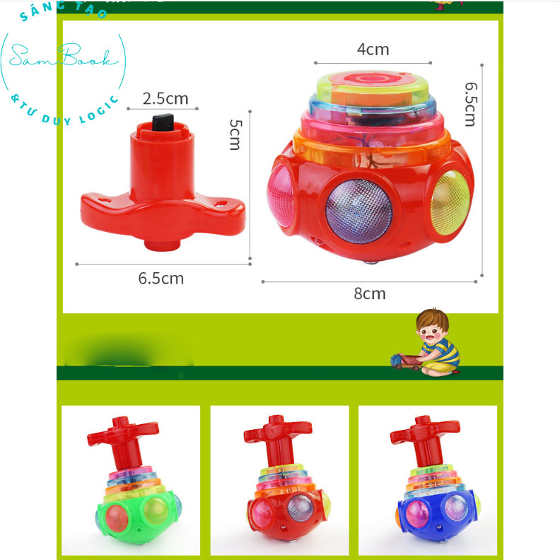 Con quay phát sáng vặn cót đồ chơi cho bé